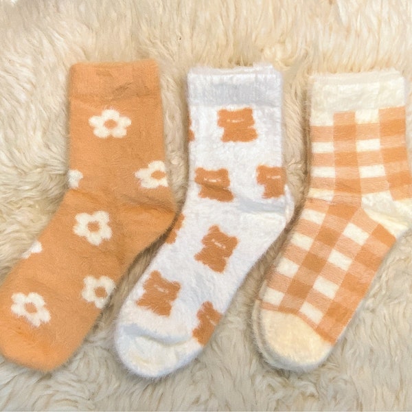 Kuschelsocken apricot extra weich und warm in 3 Varianten