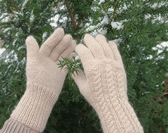 Wzór na rękawiczki z dzianiny kablowej w formacie PDF: rozmiary damskie S-L, pomoc wideo