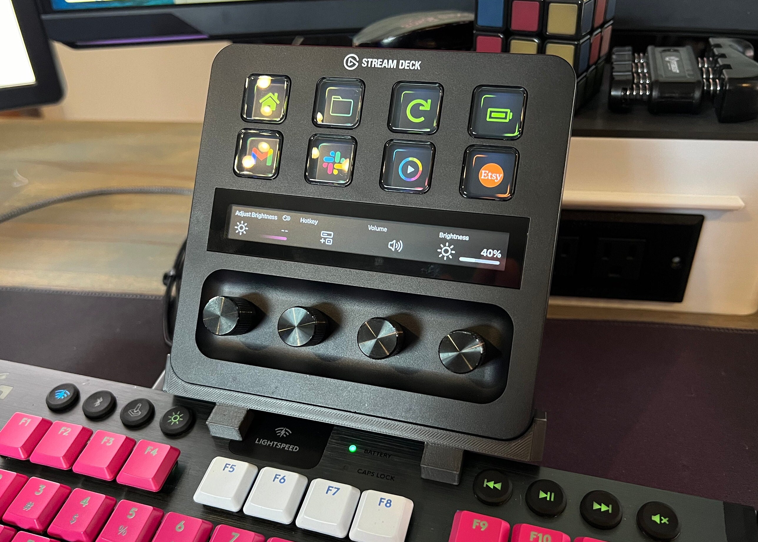 Custom Stream Deck XL, Mount for Keyboard Versatile Gaming Setup Optional Mounts for Various