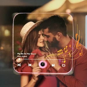 Personalized Music Gift Fridge Magnet, Valentines Day Gift, Anniversary Gift, Custom Photo Music Box, Music Box Play Song Gift, Photo Magnet