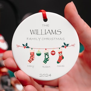 Personalized Family Names Christmas Ornament, Family Christmas Keepsake, Family With Kids, Custom Family Ornament, Christmas Stocking