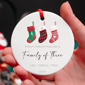 Personalized Family Names Christmas Ornament, Family Christmas Keepsake, Family With Kids, Custom Family Ornament, Christmas Stocking