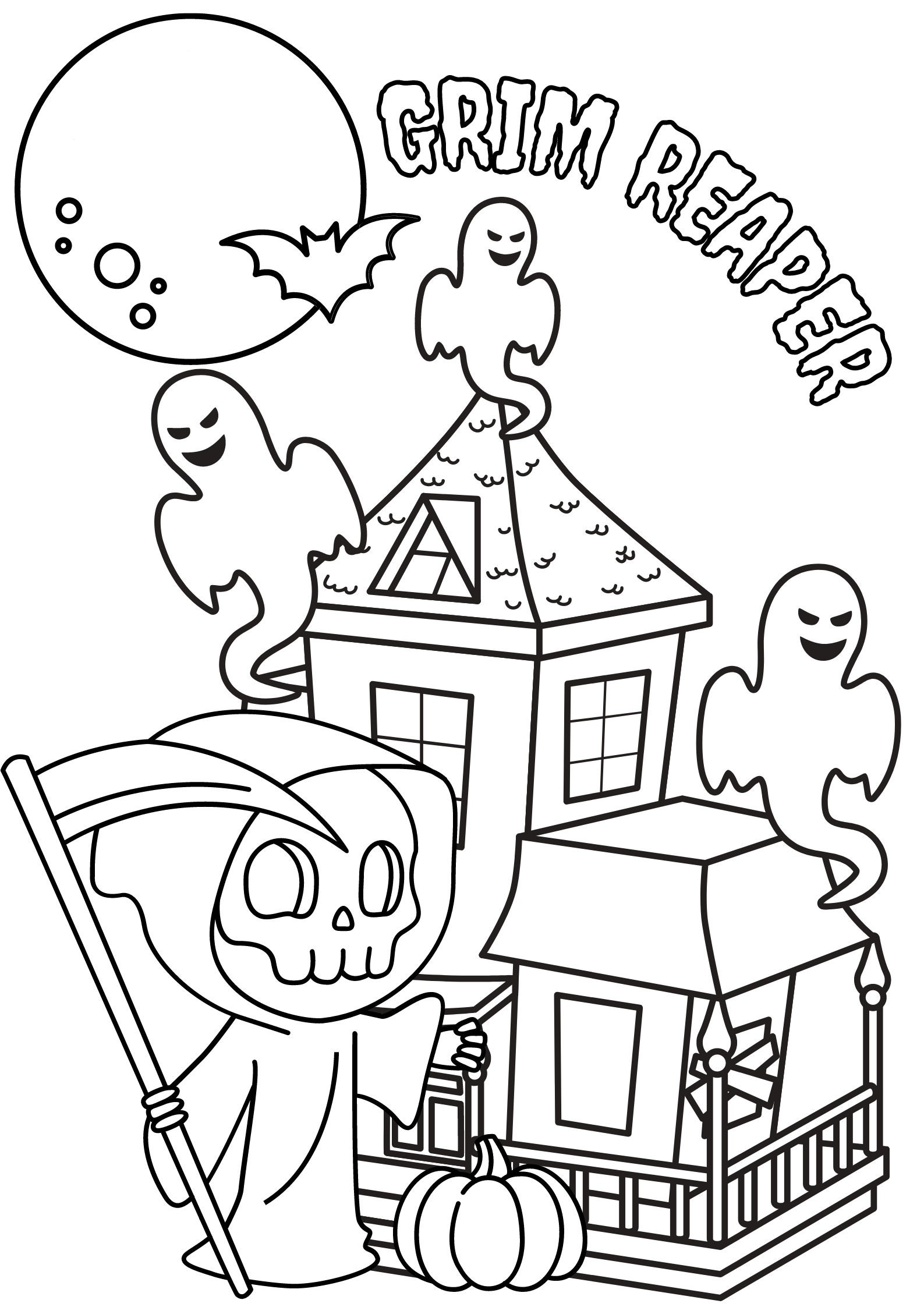 Day of the Dead Halloween Pumpkin digital coloring page -  Portugal