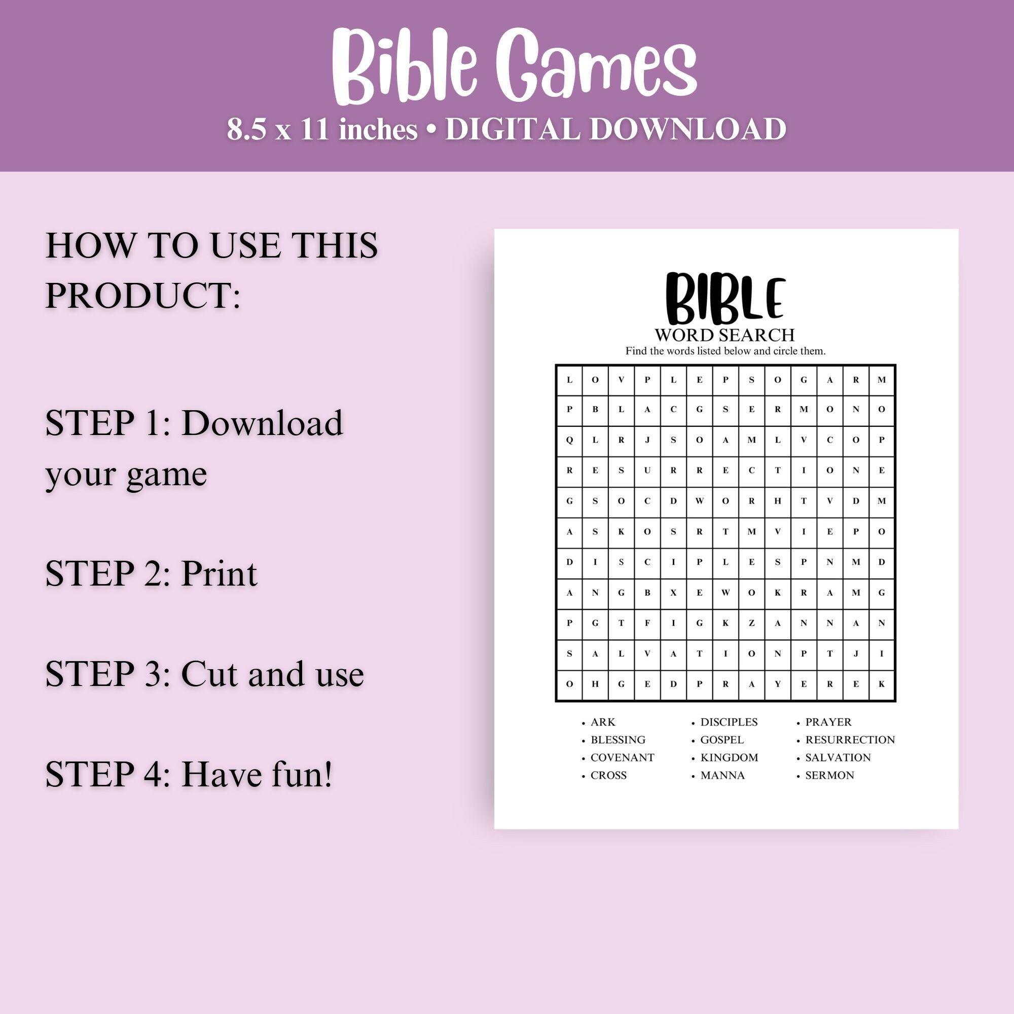 Bible Games Bundle for Adults and Children | Sunday School Youth Group ...