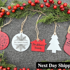 Leren kerstversieringen - Set van 5 - Gepersonaliseerde kerstversiering | Leren ornament | Kerstornament | Gekleurd ornament