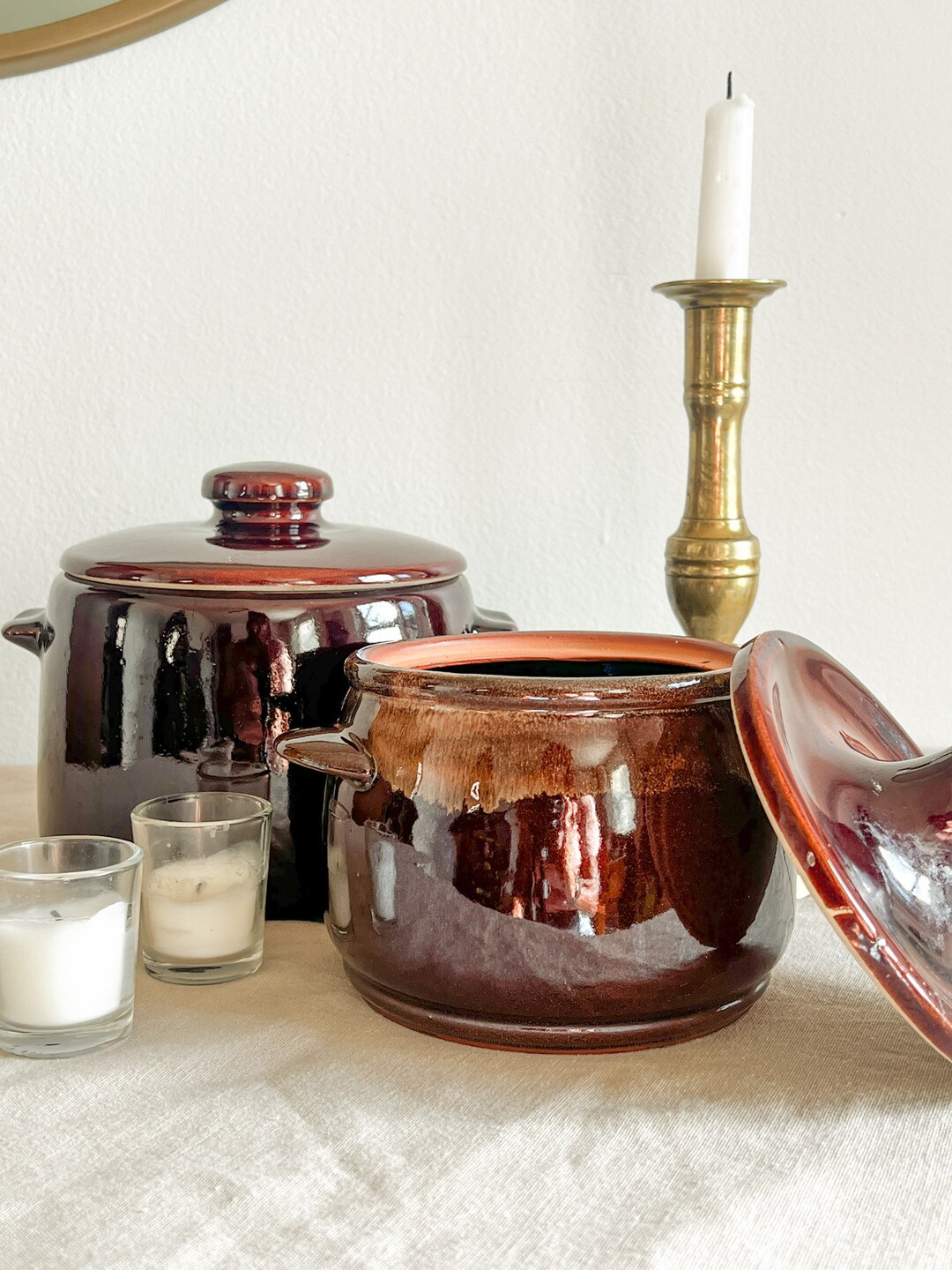 Vintage Ceramic Pots With Lids Etsy
