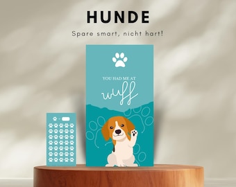 Dog Savings Challenge • A6 envelope method, saving for your furry friends, dog care, animal care, 300 g print version