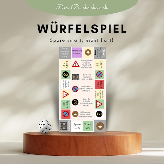 Spar-Spiel • hochwertiger Druck • Sparchallenge, Sparspiel, Moneystreet, Cash Stuffing Vorlage, Umschlagmethode, Spielend sparen