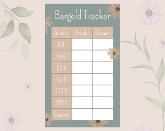 Cash Tracker Download • Cash Stuffing / Envelope Method • Punched & Unpunched • A6 Binder and A6 Ring Binder Insert