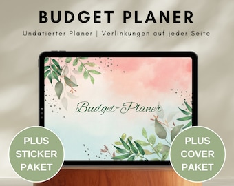 Digital financial planner, digital calendar • Exclusive savings challenges, including sticker package & cover package, links, for tablets with pen