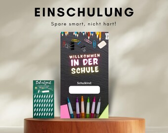 School enrollment / savings challenge for school • high-quality printing, savings challenge template, cash stuffing template, envelope method