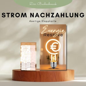 Sparkarte Energie Reserve | Nachzahlung Strom, Gas, Öl | 4seitige Klappkarte