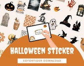 100 digitale Halloween-Sticker | Goodnotes • XODO • Drawboard PDF & Co