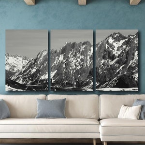 Swiss Alps Mountain Range- Black and White Switzerland Landscape Nature Photography