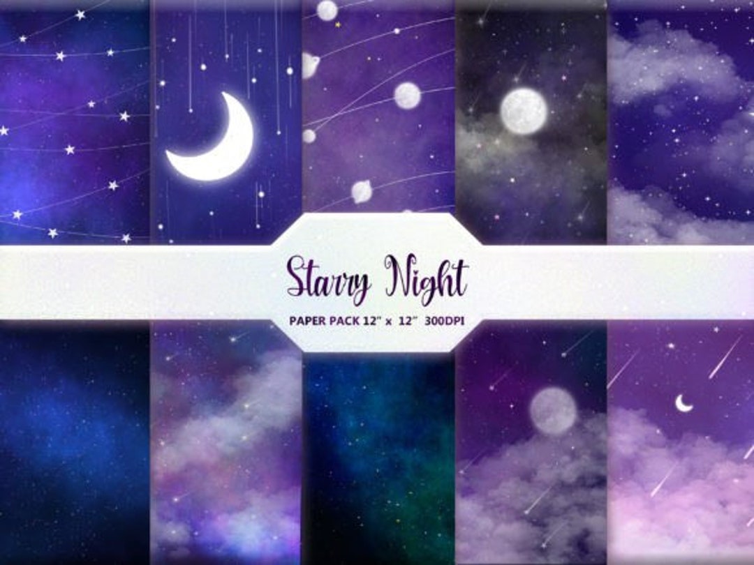Starry Night Digital Paper Digital Paper - Etsy