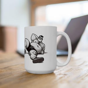 Free Shipping! Video Game Parody Ceramic Mug, Retro Gamer Pac-Man Inspired Drinkware, Classic Arcade, Geeky Gamer, Gaming Coffee Mug, 15oz