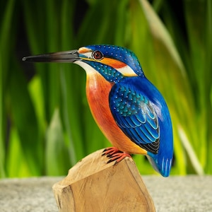 Hand Carved & Painted European Kingfisher