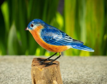 Hand Carved & Painted Eastern Bluebird