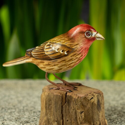 Hand Carved Hand Painted Wooden Bird Sculpture of a House - Etsy