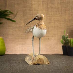 Hand Carved, Hand Painted Wooden Bird Sculpture of a Dunlin image 2