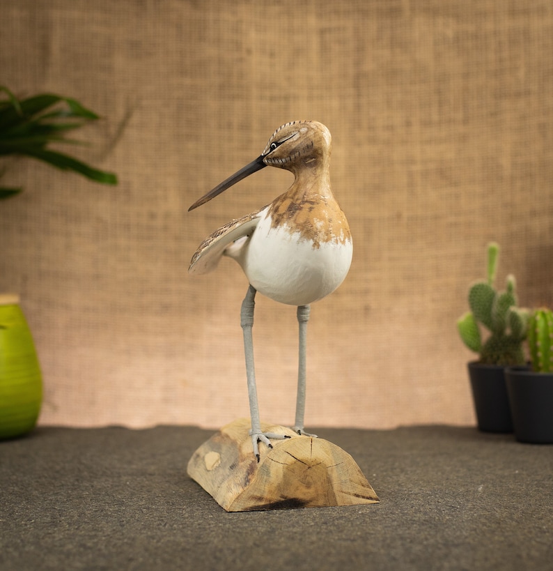 Hand Carved, Hand Painted Wooden Bird Sculpture of a Dunlin image 2