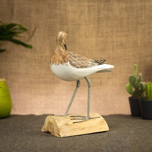 Hand Carved, Hand Painted Wooden Bird Sculpture of a Dunlin image 3