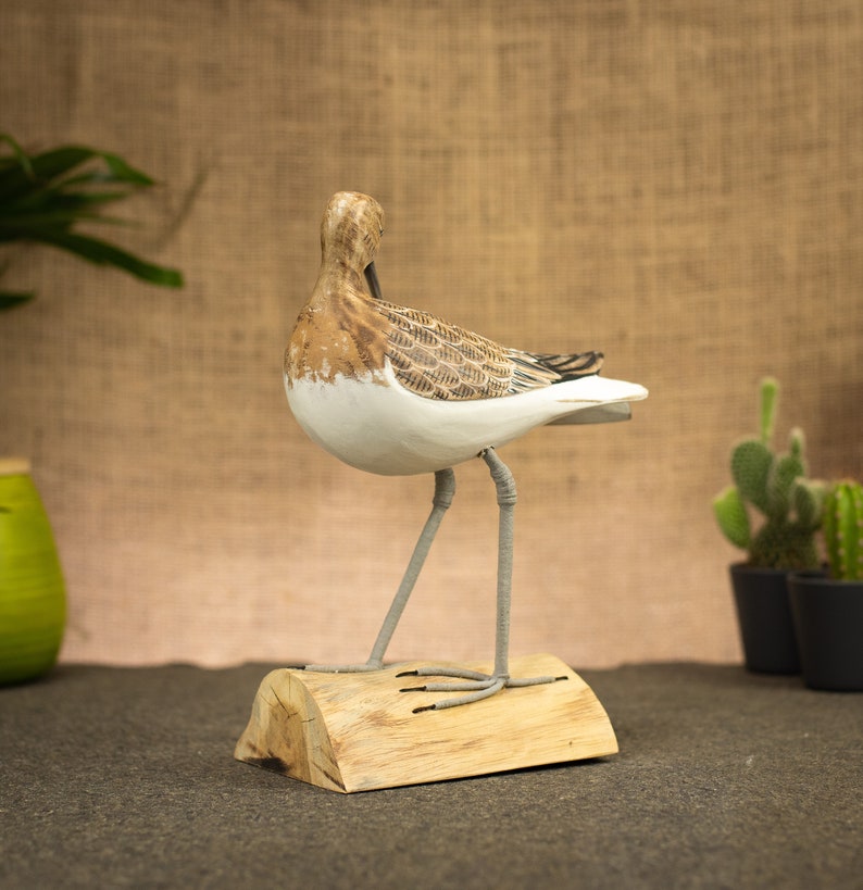 Hand Carved, Hand Painted Wooden Bird Sculpture of a Dunlin image 3