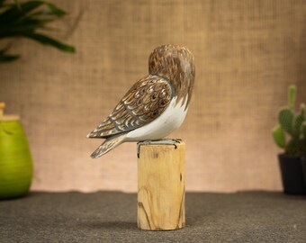 Hand Carved, Hand Painted Wooden Bird Sculpture of a Barn Owl - Etsy