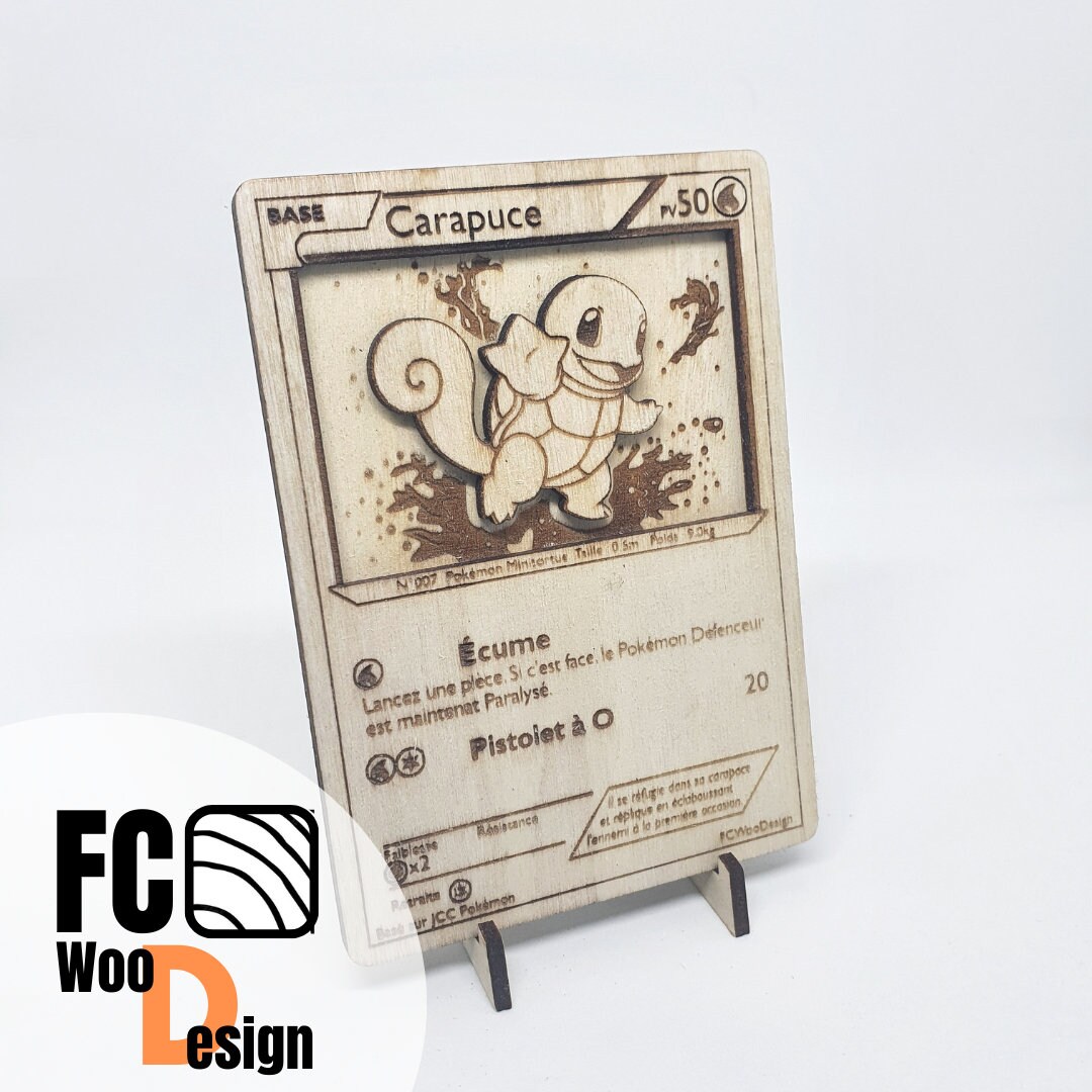 Starter G1 Bulbizarre Carapuce Salam che Pok mon Custom Wood Card