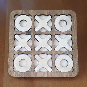 Tic Tac Toe Game - Laser Cut Design - SVG/DXF Vector Files - Digital Download - Omtech/Glowforge/Laser/Lightburn/CNC