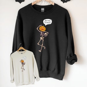 Que pasa calabaza crewneck unisex sweatshirt, t-shirt, spanish halloween, spanish pumpkin sweatshirt