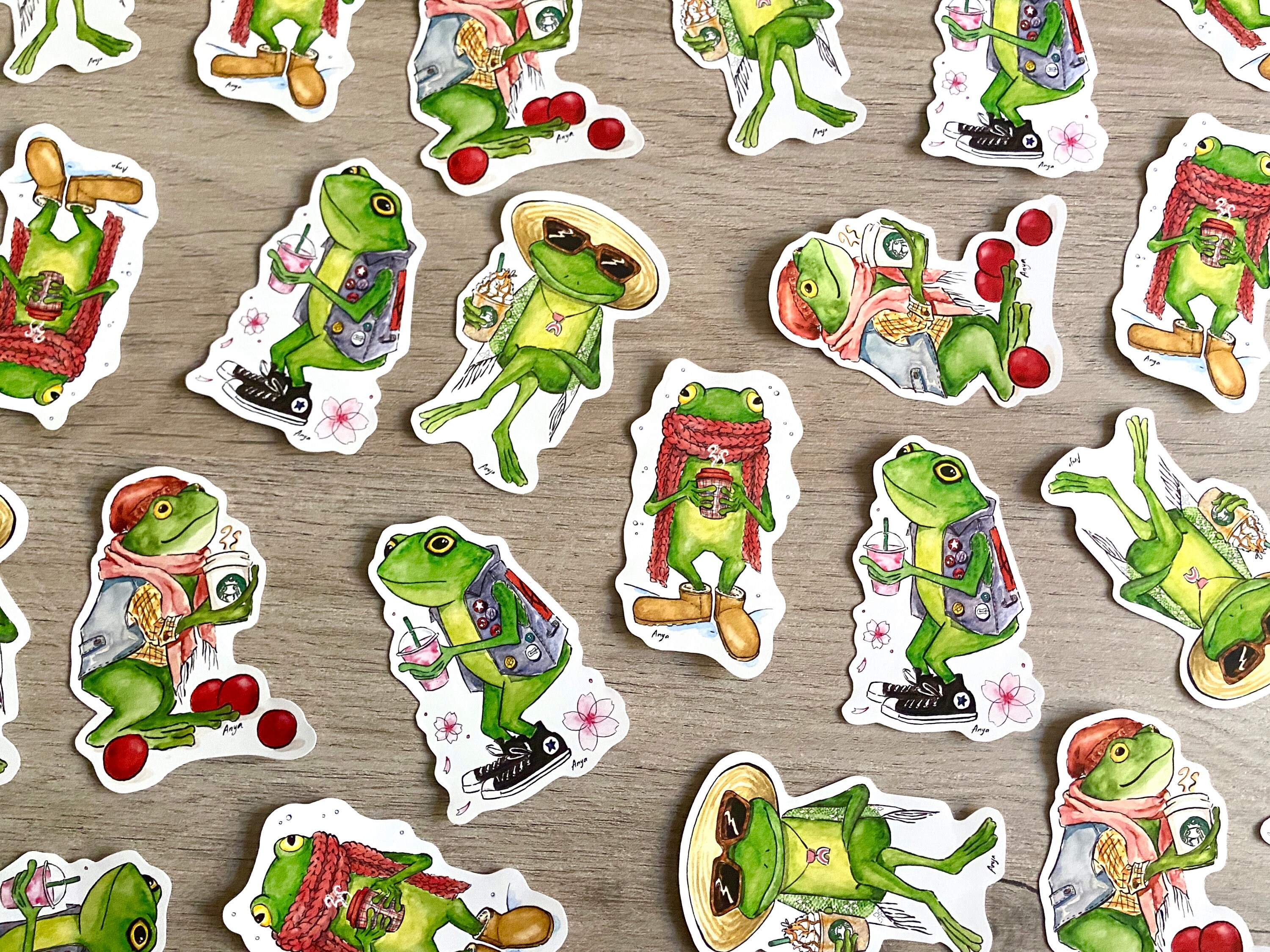 Frog Stickers - Set of 4