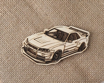 Japanese classic Skyline GTR34 BNR34 Wood Fridge Magnet for Nissan Skyline GTR34 JDM Legend Sport Car