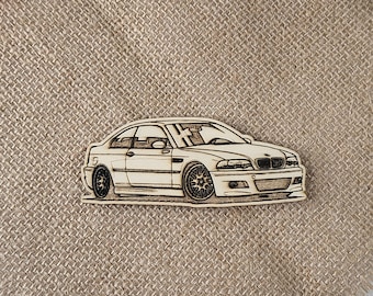 Classic German Sport car legend E46 M3 Wood Fridge Magnet for German car fan