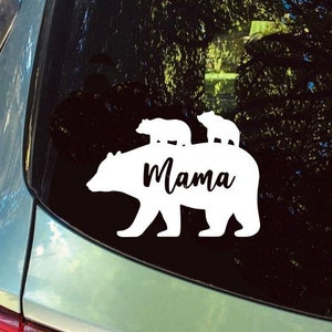 Naklejki winylowe Mama Bear, naklejka winylowa Baby Bear, prezent dla mamy, Love Mom, naklejka winylowa na samochód, laptopa, okno, butelkę, lusterko, kubek