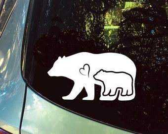 Mama Bear Vinyl Decal Stickers, Baby Bear Vinyl Decal, Gift for Mom, Love Mom, Vinyl Decal for Car Laptop Window Bottle Door Mirror Tumbler