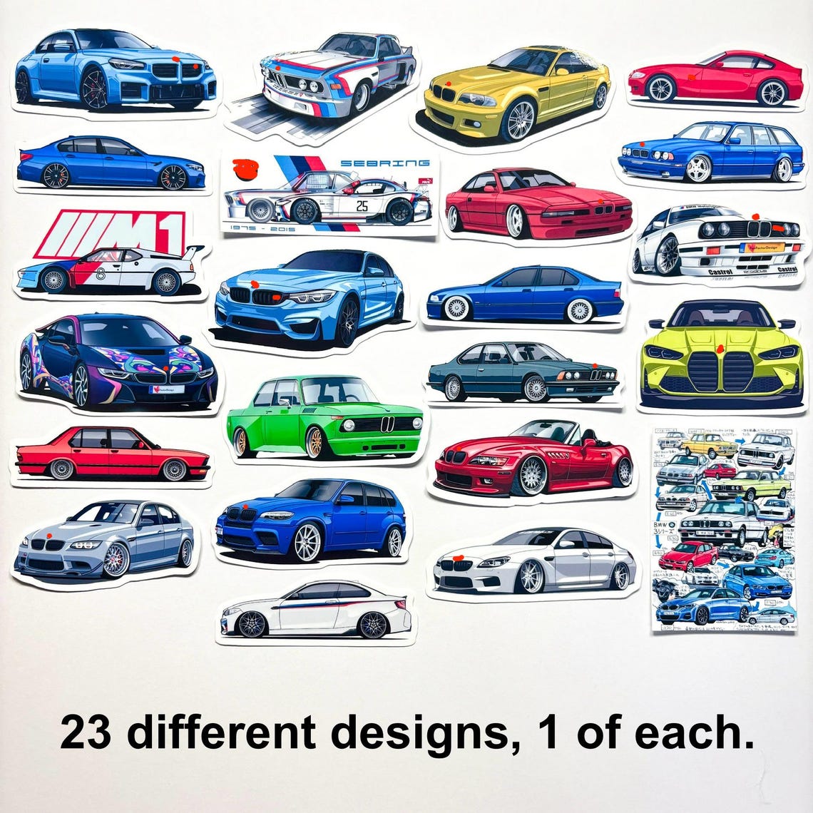 23pc Vinyl Stickers for M Power Cars M3 M5 M6 X5M Z3M Z4M 2002ti M1 M2 ...