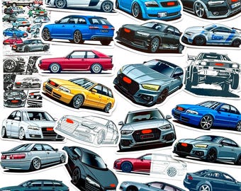 23 st vinylstickers voor Auto Union Quattro A4 A5 A6 Allroad TT R8 RS4 RS6 Avant