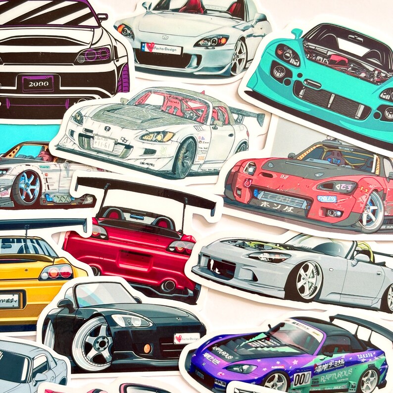 24pc Vinyl Stickers S2000 Vinyl Stickers JDM Legend Sports Cars for ...