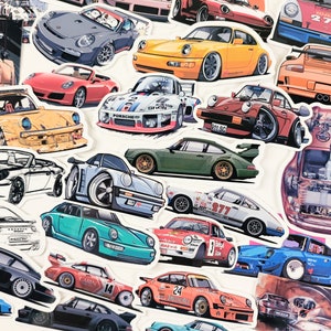 29 st vinylstickers voor 911 930 964 993 996 997 Carrera RS GT vinylstickers Duitse legende sportwagen:
