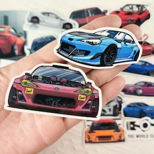 May include: A set of 10 car stickers featuring various car designs. The stickers are printed on high-quality vinyl and are waterproof and fade-resistant. The stickers are perfect for adding a touch of personality to your car, laptop, or water bottle.