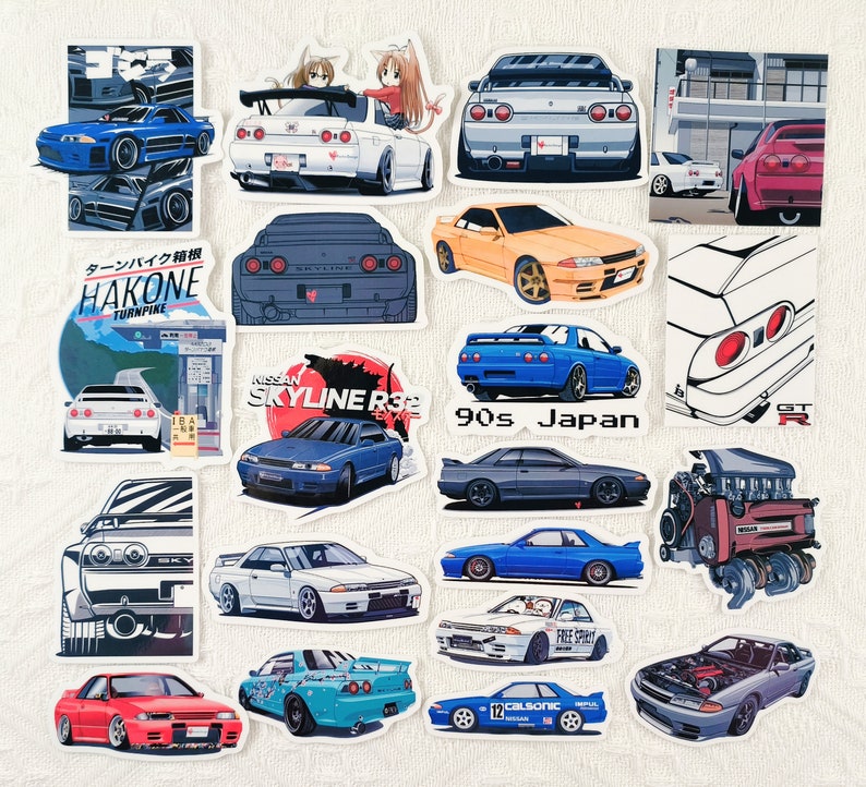 20 st JDM Legend Skyline GTR32 BNR32 vinylklistermärken JDM Legend sportbilar bild 3