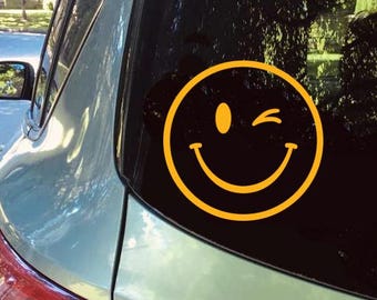 Vinyl sticker stickers smiley, knipoog emoji waterdichte vinyl sticker voor auto laptop raam fles deur mok spiegel koelkast
