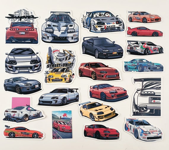 21pc Classic Japanese Supercar MK4 Supra JDM Vinyl Stickers JDM