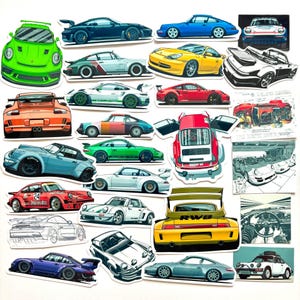 26 st vinylstickers voor 911 930 964 993 996 997 Carrera RS GT 911 Turbo RS watergekoelde luchtgekoelde 911 vinylstickers Duitse legende