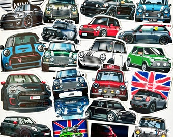 Vinylstickers van 20 stuks voor Mini Cooper Classic British Legend Sports Car
