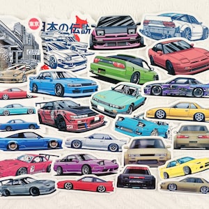24pc Japanese legend S13 Silvia 180sx 200sx 240sx si180 Classic car Vinyl Stickers JDM Drift Legend