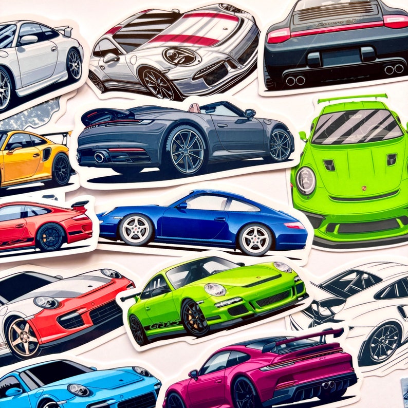24pc Vinyl Stickers for Water-cooled 911 996 997 991 RS GT Carrera ...