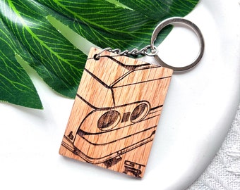 JDM Legdend Skyline GTR323 BNR32 Oak Wood Keychain Bag Pendant Laser Engraved Wood Art For JDM Fans With Option of Personal text