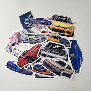 24pc Vinyl stickers for Nissan Silvia S15 Classic JDM Drift legend vinyl stickers and Keychain JDM Drift Legend Sports Cars